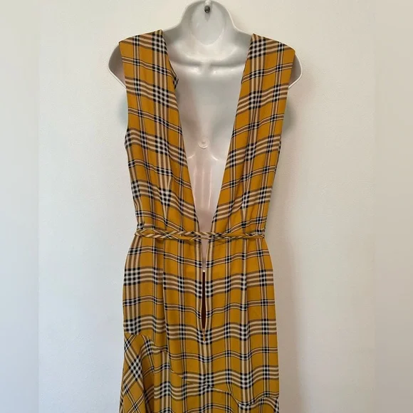 Vince Camuto - Women's Sleeveless V-Neck Highland Plaid Belted Dress (Size 10) - Picture 7 of 9